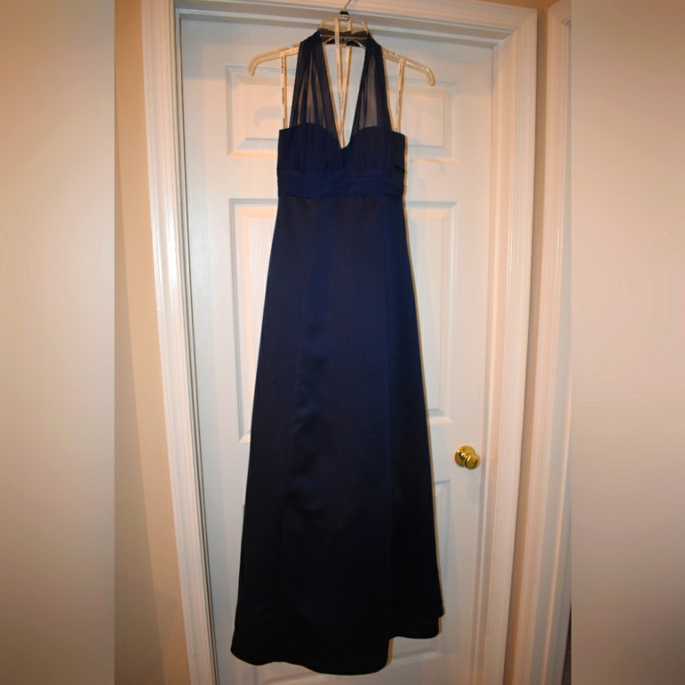 David's Bridal Navy Blue Gown, Size 6